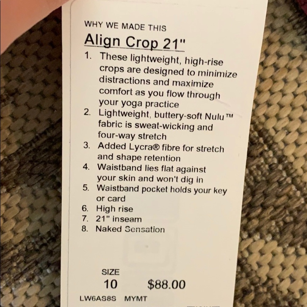 Align crop misty merlot MYMT lululemon nulu - Picture 4 of 8